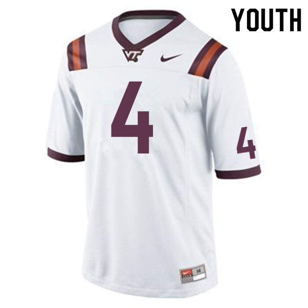 Youth #4 Dax Hollifield Virginia Tech Hokies College Football Jerseys Sale-Maroon